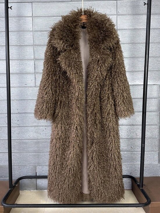 Jackets & Blazers - Khaki Casual Women's Fuzzy Coat
